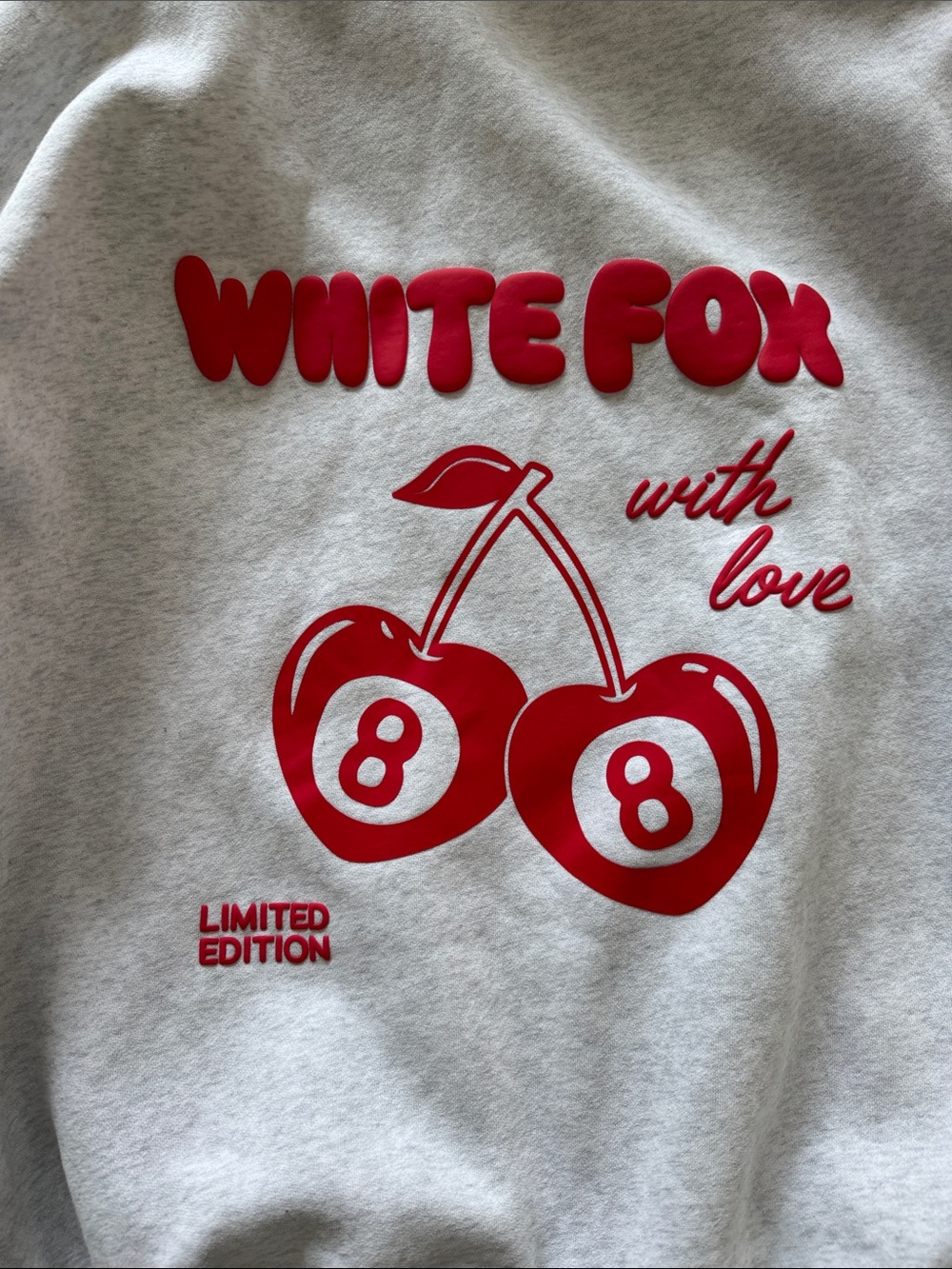 White Fox Boutique Red Graphic Cherry Sweatshirt
